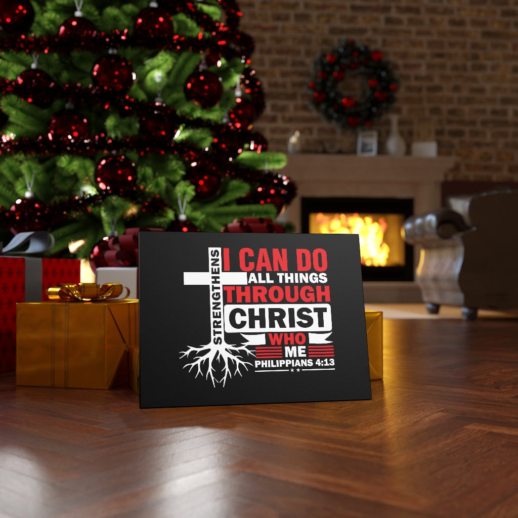 Scripture Walls Strengthens Me Red Cross Philippians 4:13 Bible Verse Canvas Christian Wall Art Ready to Hang Unframed-Express Your Love Gifts