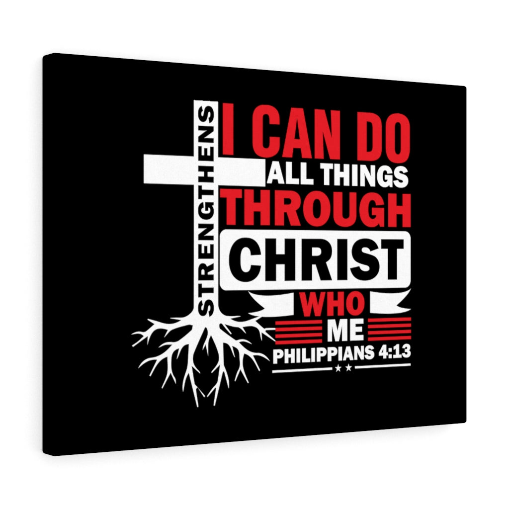 Scripture Walls Strengthens Me Red Cross Philippians 4:13 Bible Verse Canvas Christian Wall Art Ready to Hang Unframed-Express Your Love Gifts