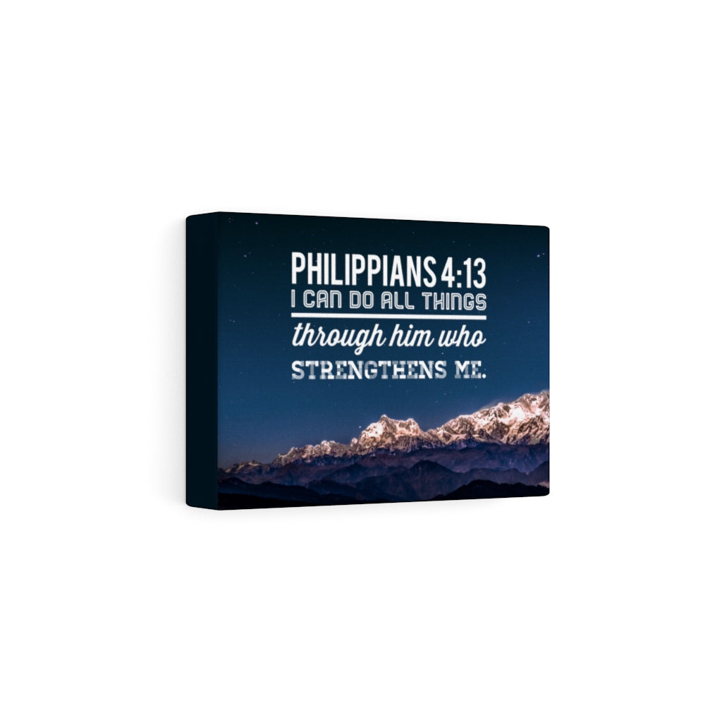 Scripture Walls Strengthens Philippians 4:13 Blue Sky Bible Verse Canvas Christian Wall Art Ready to Hang Unframed-Express Your Love Gifts