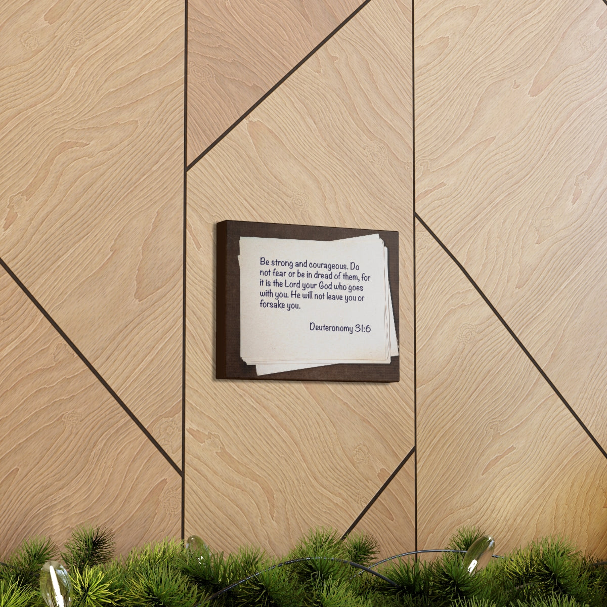 Scripture Walls Strong And Courageous Deuteronomy 31:6 Bible Verse Canvas Christian Wall Art Bible Verse Print Ready To Hang Unframed-Express Your Love Gifts