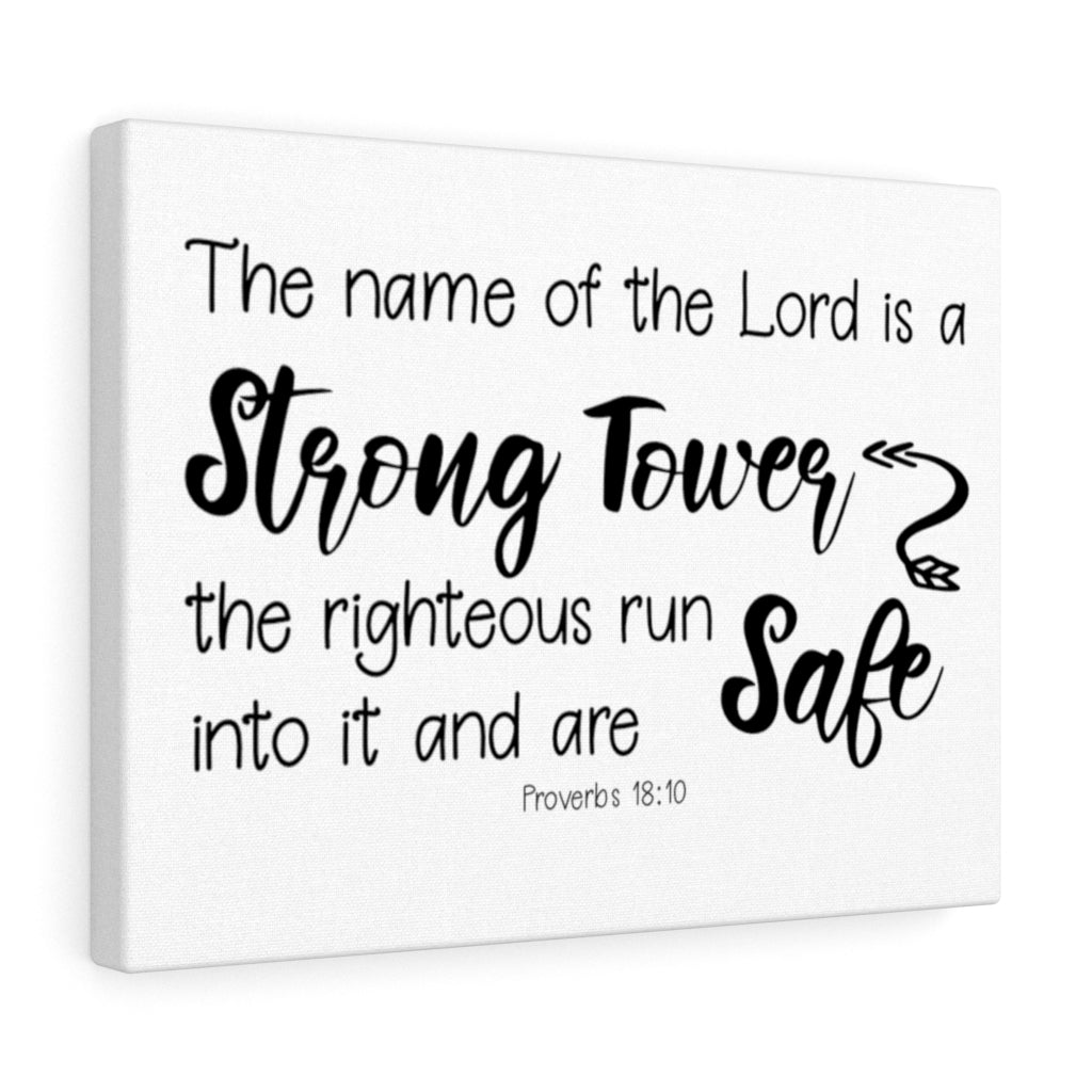 Scripture Walls Strong Tower Proverbs 18:10 Bible Verse Canvas Christian Wall Art Ready to Hang Unframed-Express Your Love Gifts
