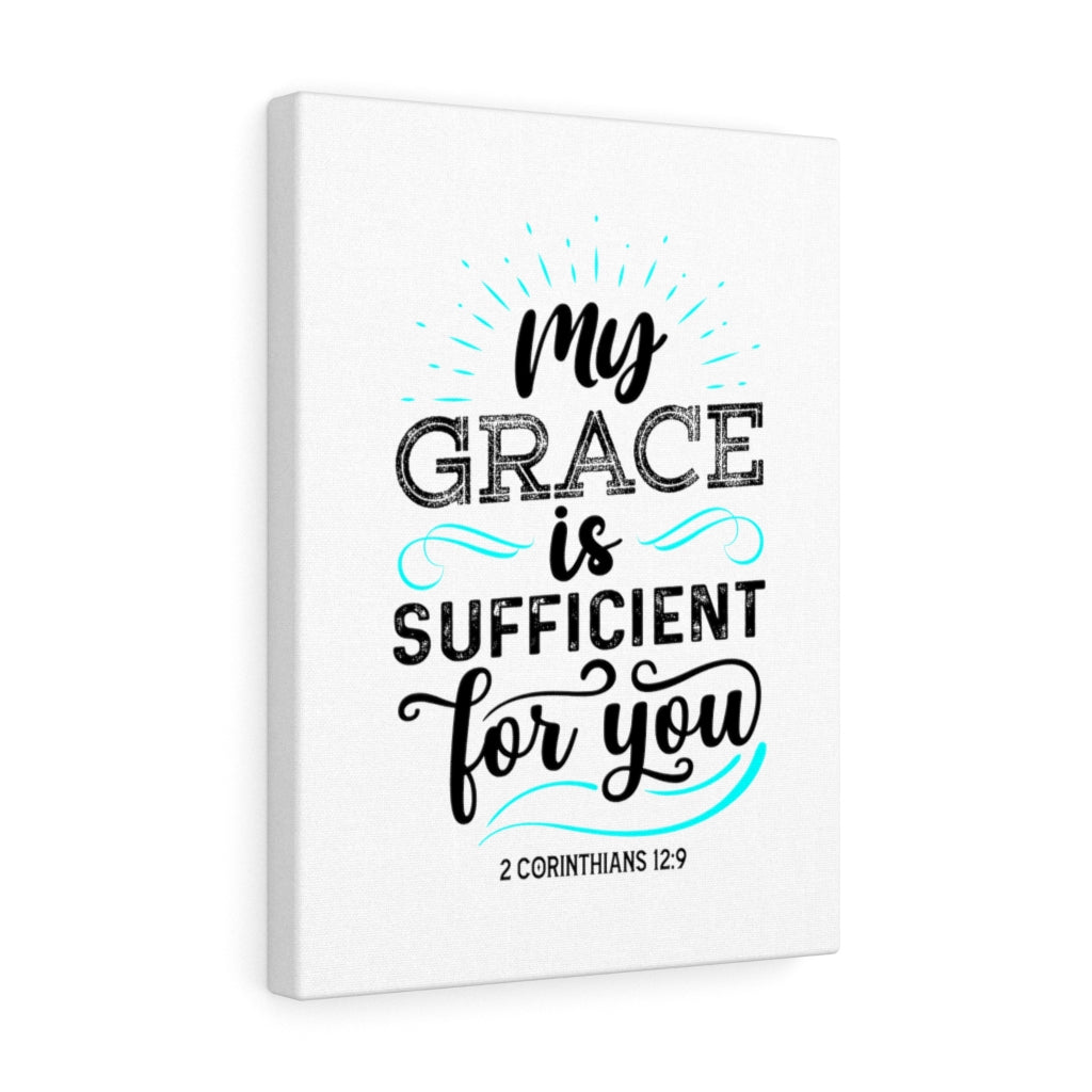Scripture Walls Sufficient For You 2 Corinthians 12:9 Bible Verse Canvas Christian Wall Art Ready to Hang Unframed-Express Your Love Gifts