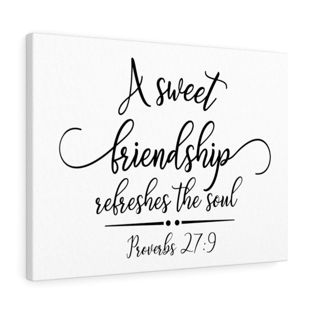 Scripture Walls Sweet Friendship Proverbs 27:9 Bible Verse Canvas Christian Wall Art Ready to Hang Unframed-Express Your Love Gifts