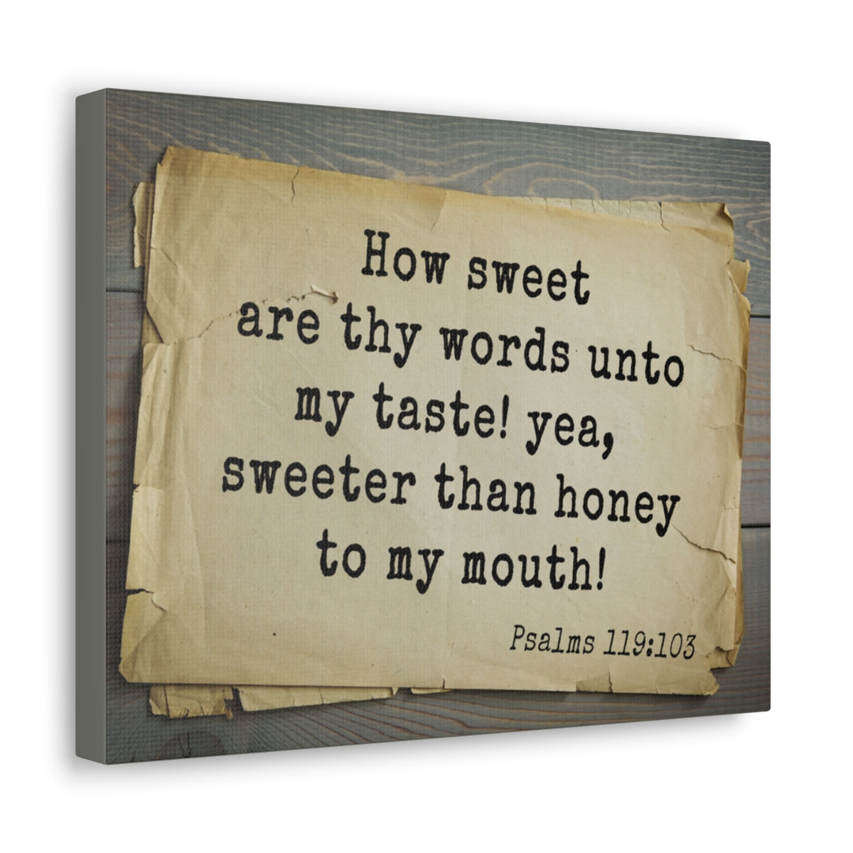 Scripture Walls Sweeter Than Honey Psalms 119:103 Bible Verse Canvas Christian Wall Art Bible Verse Print Ready To Hang Unframed-Express Your Love Gifts