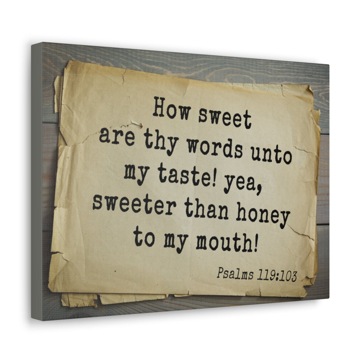 Scripture Walls Sweeter Than Honey Psalms 119:103 Bible Verse Canvas Christian Wall Art Bible Verse Print Ready To Hang Unframed-Express Your Love Gifts