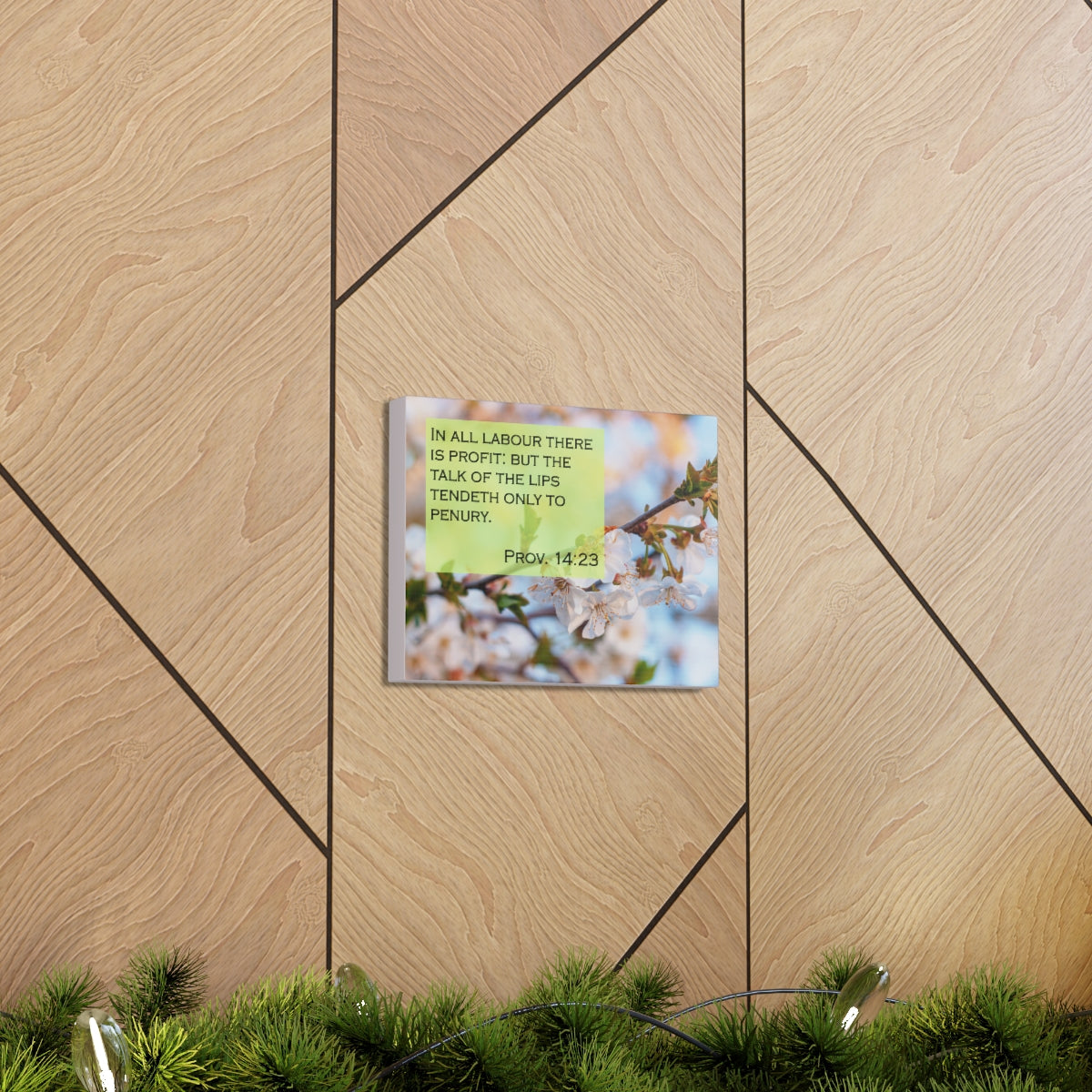 Scripture Walls Talk Of The Lips Proverbs 14:23 Bible Verse Canvas Christian Wall Art Bible Verse Print Ready To Hang Unframed-Express Your Love Gifts