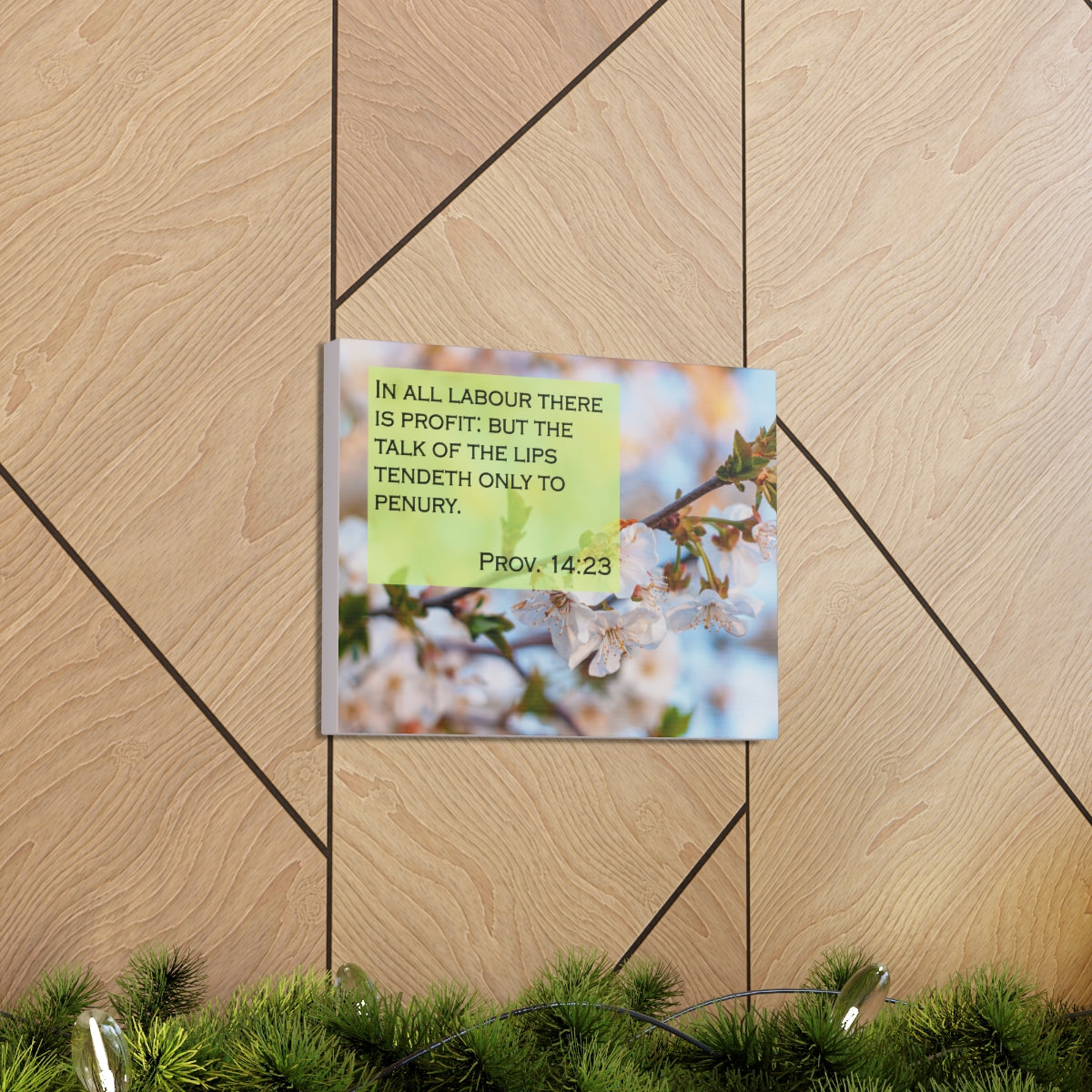 Scripture Walls Talk Of The Lips Proverbs 14:23 Bible Verse Canvas Christian Wall Art Bible Verse Print Ready To Hang Unframed-Express Your Love Gifts