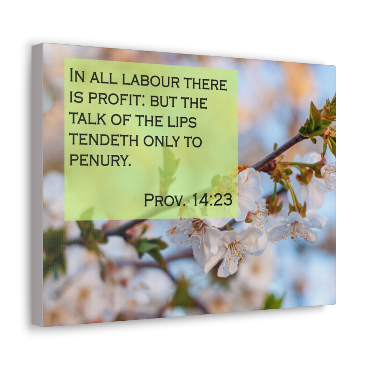 Scripture Walls Talk Of The Lips Proverbs 14:23 Bible Verse Canvas Christian Wall Art Bible Verse Print Ready To Hang Unframed-Express Your Love Gifts
