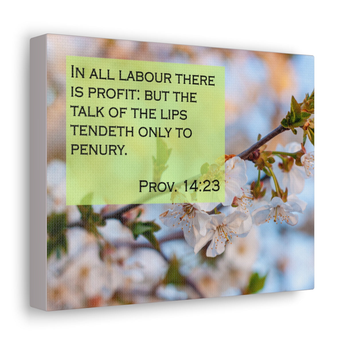 Scripture Walls Talk Of The Lips Proverbs 14:23 Bible Verse Canvas Christian Wall Art Bible Verse Print Ready To Hang Unframed-Express Your Love Gifts