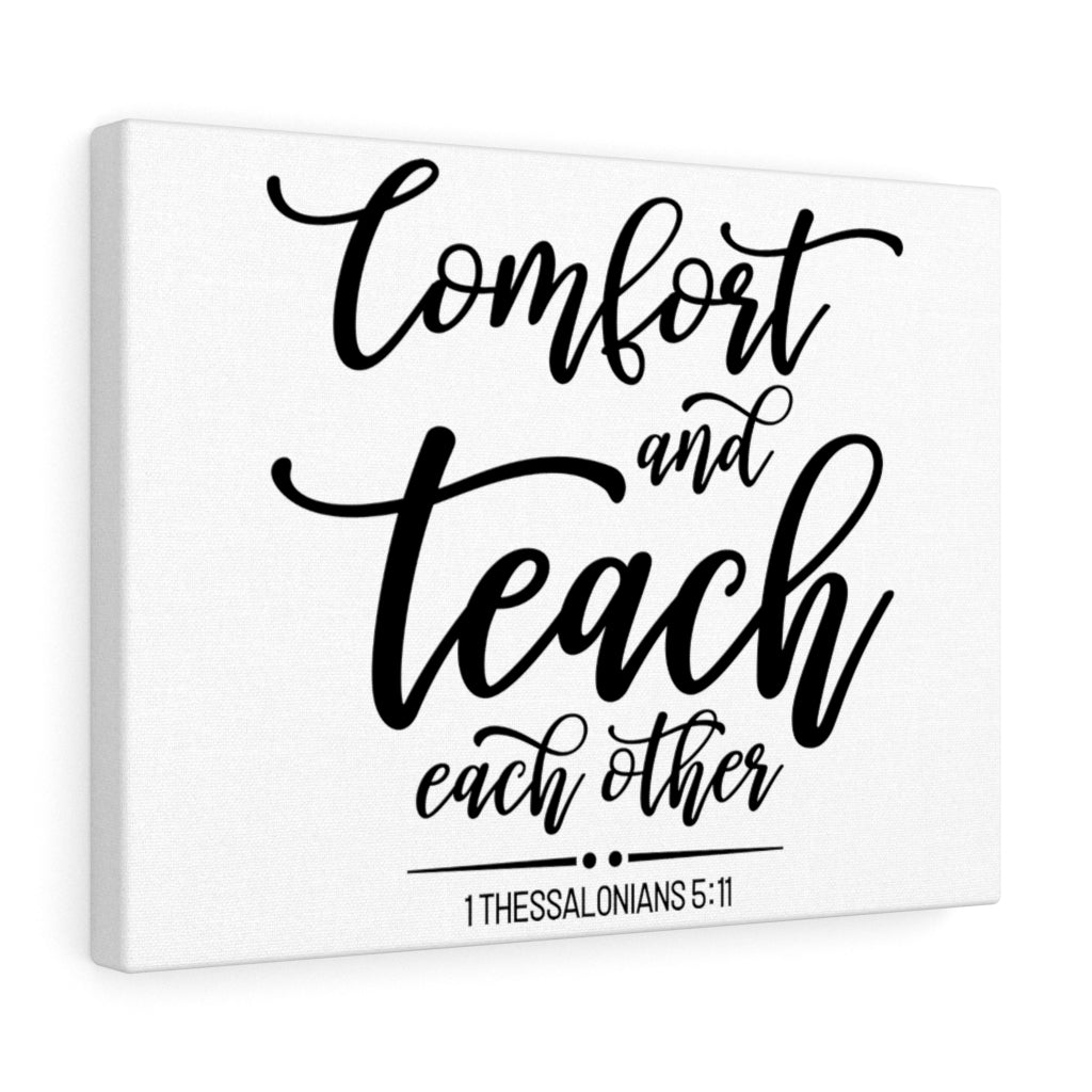 Scripture Walls Teach Each Other 1 Thessalonians 5:11 Bible Verse Canvas Christian Wall Art Ready to Hang Unframed-Express Your Love Gifts