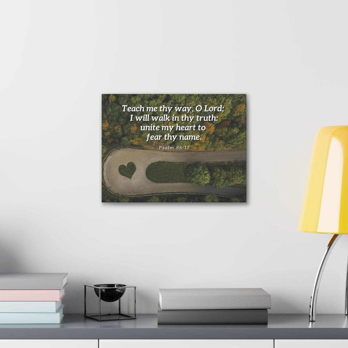Scripture Walls Teach Me Thy Way Psalm 86:11 Bible Verse Canvas Christian Wall Art Ready to Hang Unframed-Express Your Love Gifts