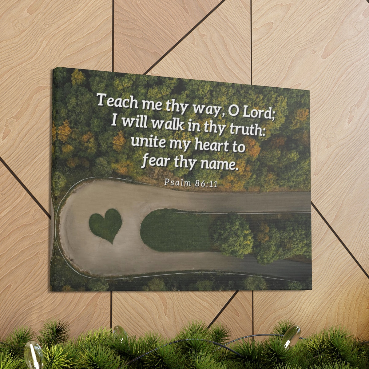Scripture Walls Teach Me Thy Way Psalm 86:11 Bible Verse Canvas Christian Wall Art Ready to Hang Unframed-Express Your Love Gifts