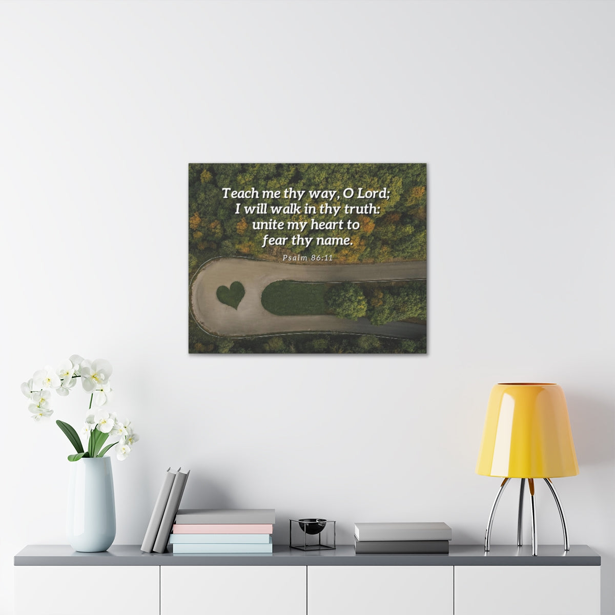 Scripture Walls Teach Me Thy Way Psalm 86:11 Bible Verse Canvas Christian Wall Art Ready to Hang Unframed-Express Your Love Gifts