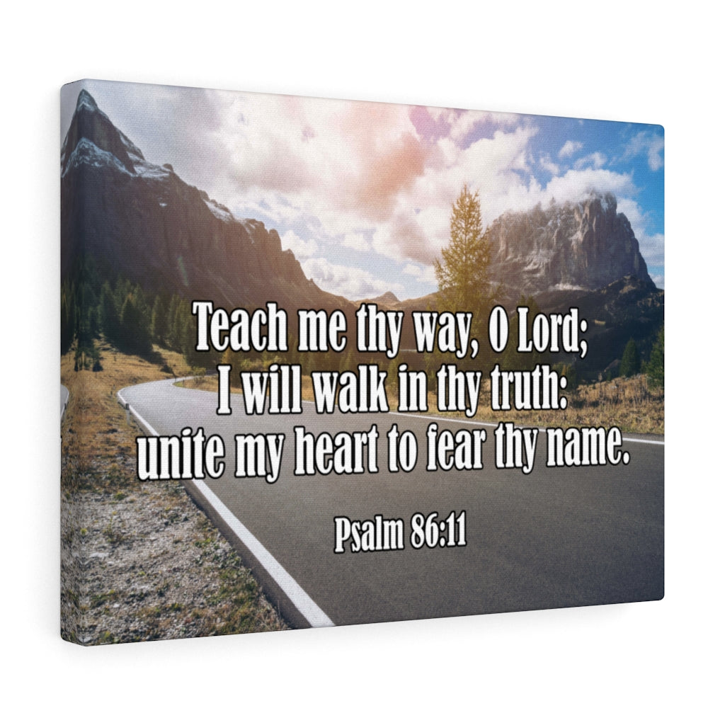 Scripture Walls Teach Me Thy Way Psalm 86:11 Bible Verse Canvas Christian Wall Art Ready to Hang Unframed-Express Your Love Gifts