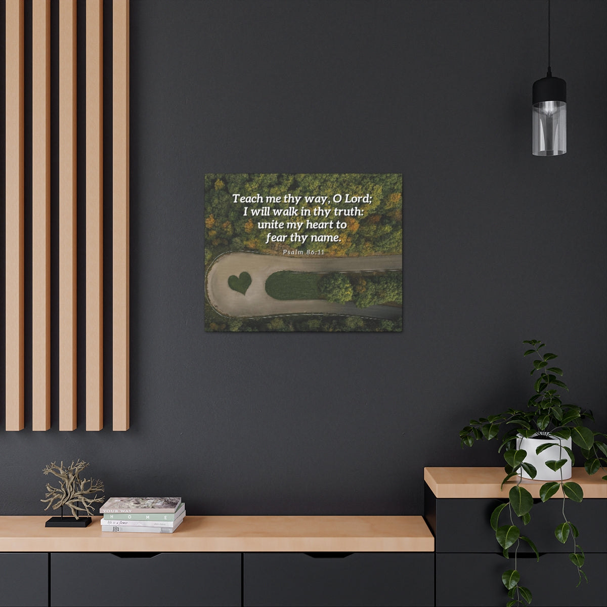 Scripture Walls Teach Me Thy Way Psalm 86:11 Bible Verse Canvas Christian Wall Art Ready to Hang Unframed-Express Your Love Gifts