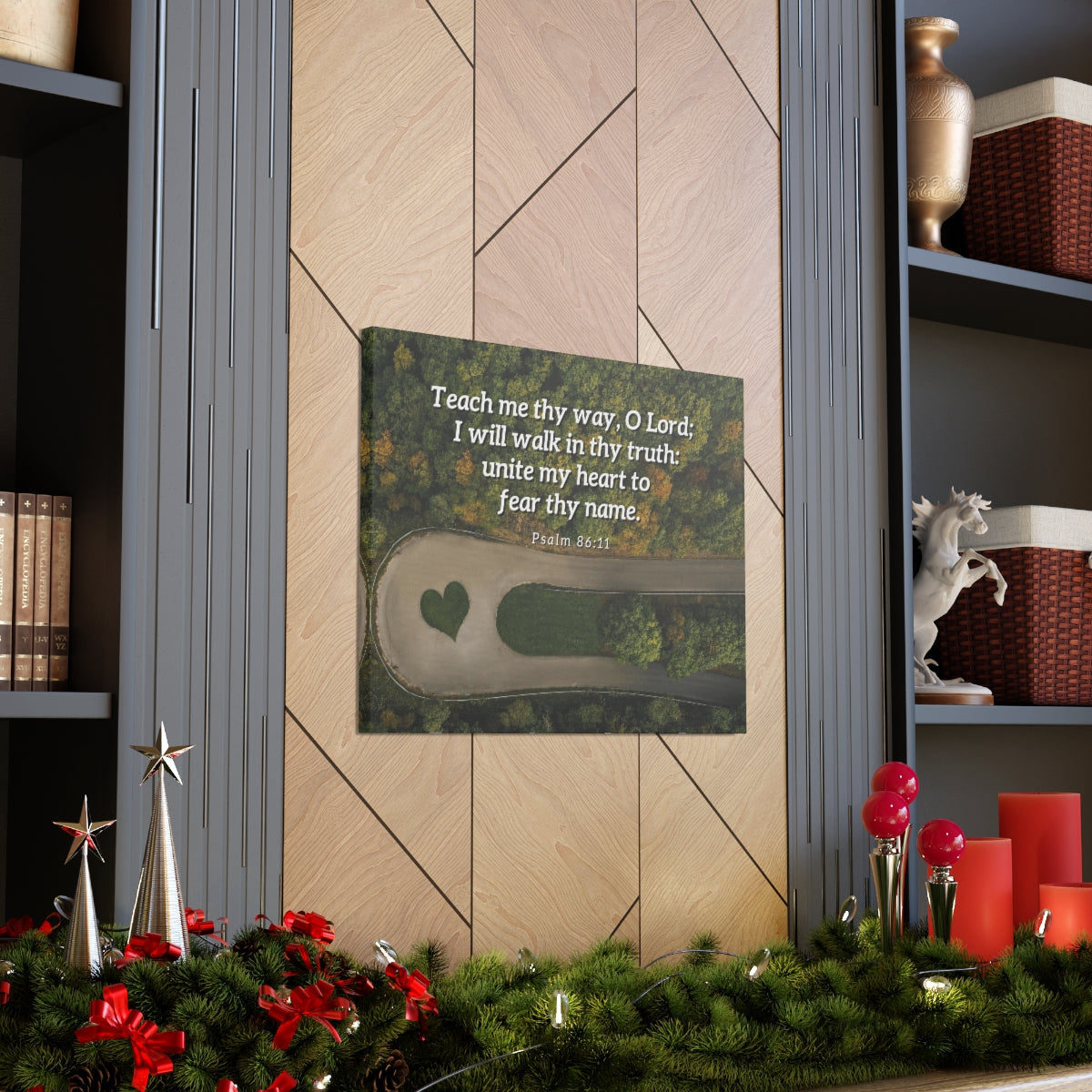 Scripture Walls Teach Me Thy Way Psalm 86:11 Bible Verse Canvas Christian Wall Art Ready to Hang Unframed-Express Your Love Gifts