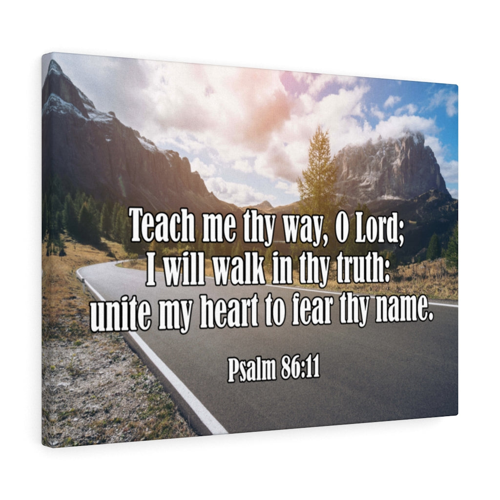 Scripture Walls Teach Me Thy Way Psalm 86:11 Bible Verse Canvas Christian Wall Art Ready to Hang Unframed-Express Your Love Gifts