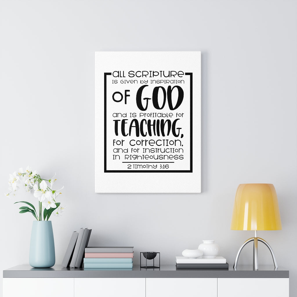 Scripture Walls Teaching 2 Timothy 3:16 Bible Verse Canvas Christian Wall Art Ready to Hang Unframed-Express Your Love Gifts