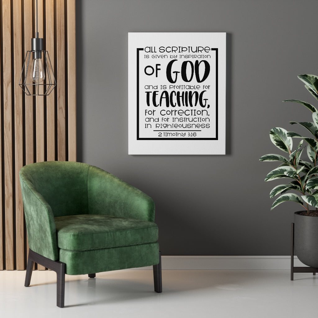 Scripture Walls Teaching 2 Timothy 3:16 Bible Verse Canvas Christian Wall Art Ready to Hang Unframed-Express Your Love Gifts