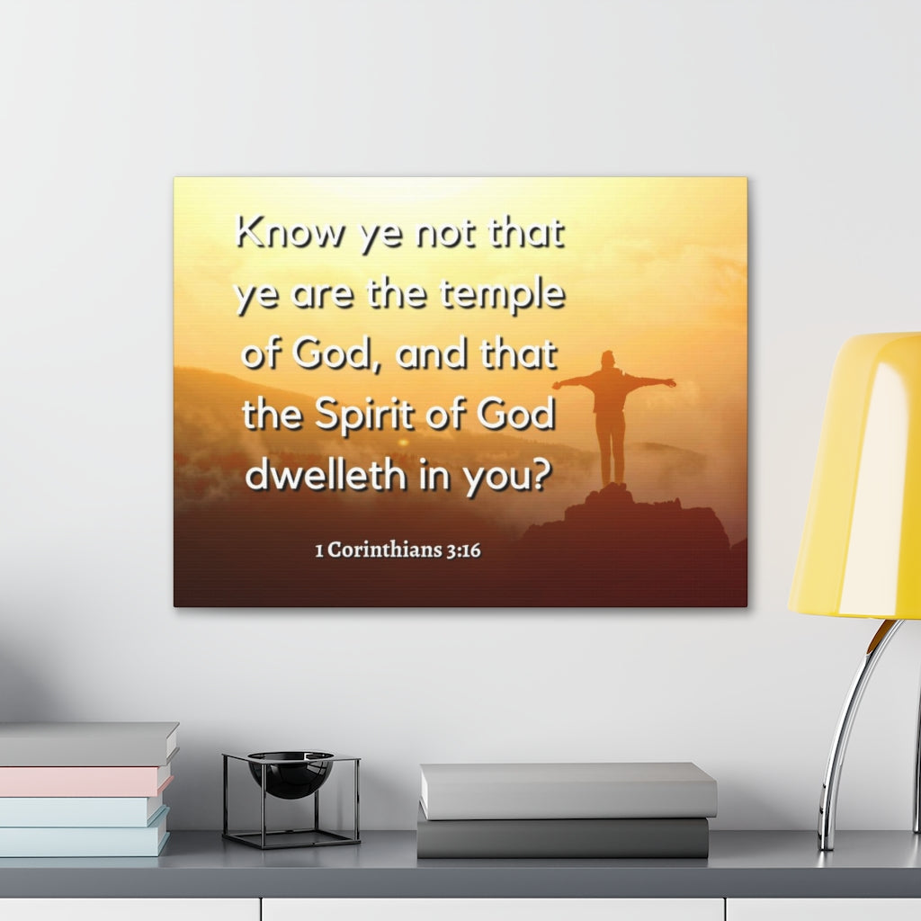Scripture Walls Temple Of God 1 Corinthians 3:16 Bible Verse Canvas Christian Wall Art Ready to Hang Unframed-Express Your Love Gifts