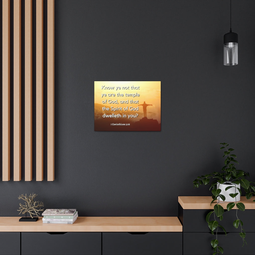 Scripture Walls Temple Of God 1 Corinthians 3:16 Bible Verse Canvas Christian Wall Art Ready to Hang Unframed-Express Your Love Gifts