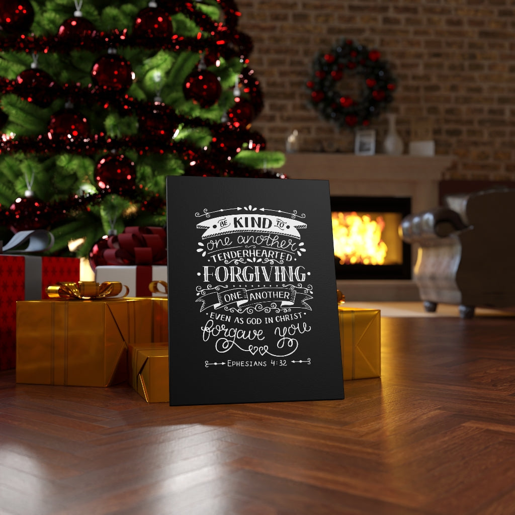 Scripture Walls Tenderhearted Black Ephesians 4:32 Bible Verse Canvas Christian Wall Art Ready to Hang Unframed-Express Your Love Gifts