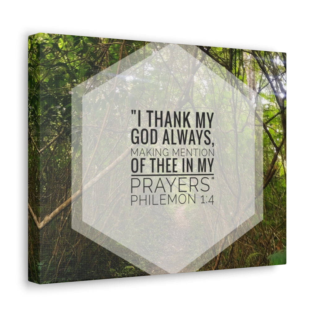 Scripture Walls Thank My God Always Philemon 1:4 Bible Verse Canvas Christian Wall Art Ready to Hang Unframed-Express Your Love Gifts