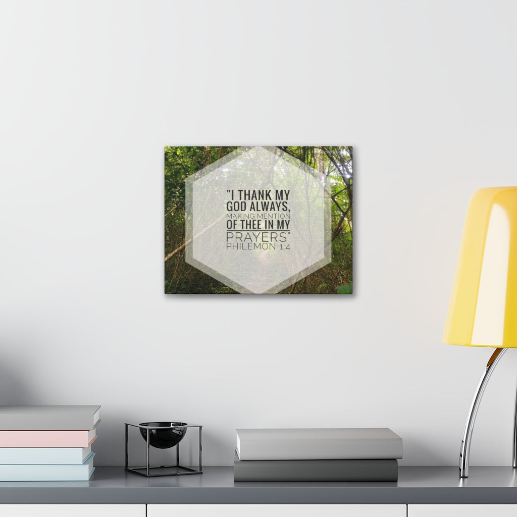 Scripture Walls Thank My God Always Philemon 1:4 Bible Verse Canvas Christian Wall Art Ready to Hang Unframed-Express Your Love Gifts