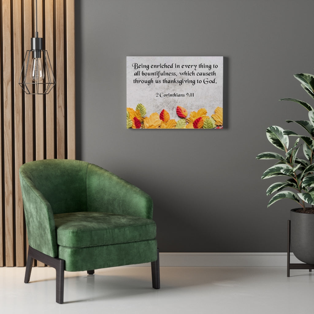 Scripture Walls Thanksgiving to God 2 Corinthians 9:11 Wall Art Bible Verse Print Ready to Hang Unframed-Express Your Love Gifts