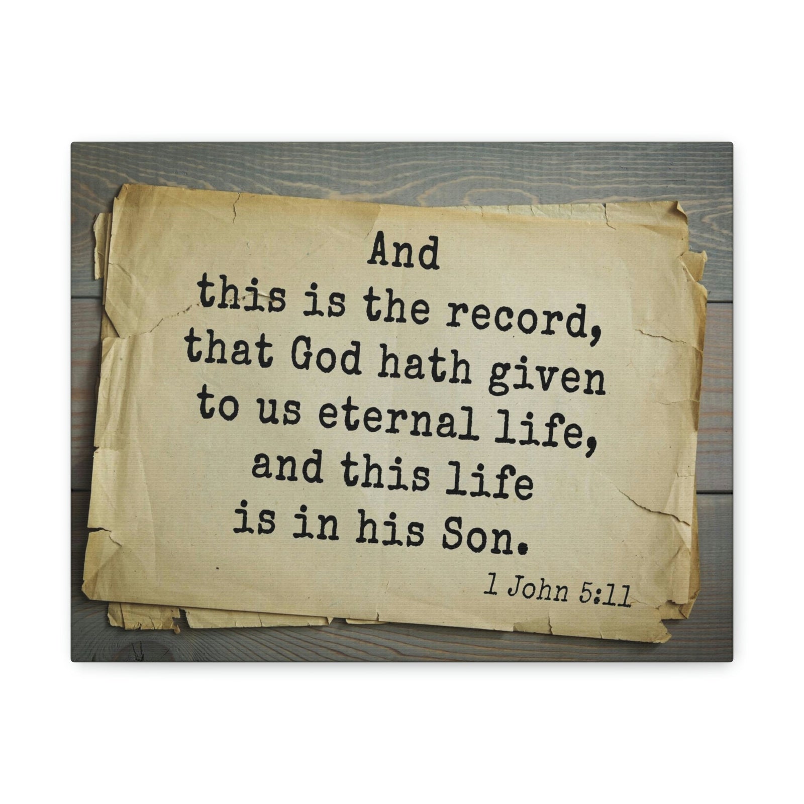 Scripture Walls That God Hath Given 1 John 5:11Bible Verse Canvas Christian Wall Art Bible Verse Print Ready To Hang Unframed-Express Your Love Gifts