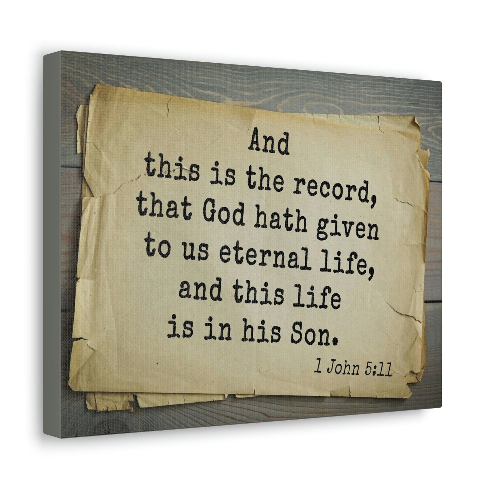Scripture Walls That God Hath Given 1 John 5:11Bible Verse Canvas Christian Wall Art Bible Verse Print Ready To Hang Unframed-Express Your Love Gifts