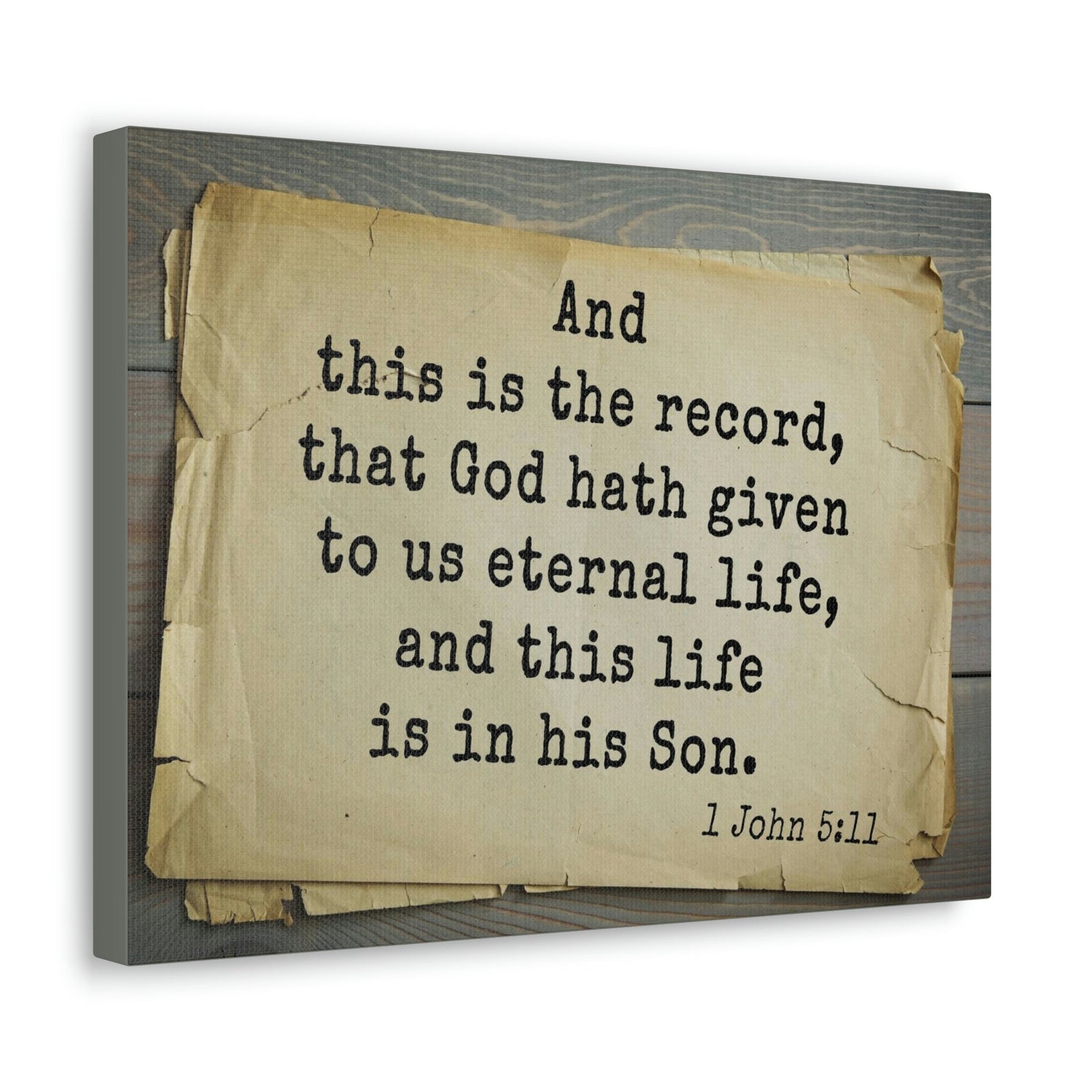 Scripture Walls That God Hath Given 1 John 5:11Bible Verse Canvas Christian Wall Art Bible Verse Print Ready To Hang Unframed-Express Your Love Gifts