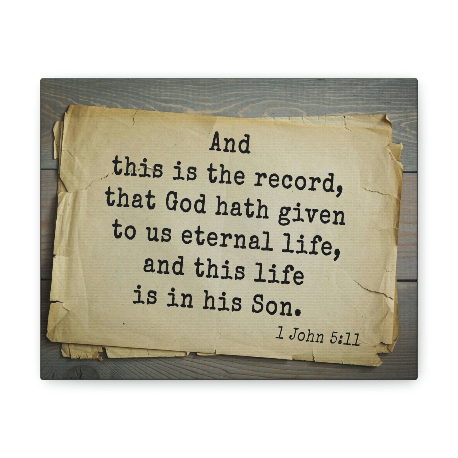 Scripture Walls That God Hath Given 1 John 5:11Bible Verse Canvas Christian Wall Art Bible Verse Print Ready To Hang Unframed-Express Your Love Gifts