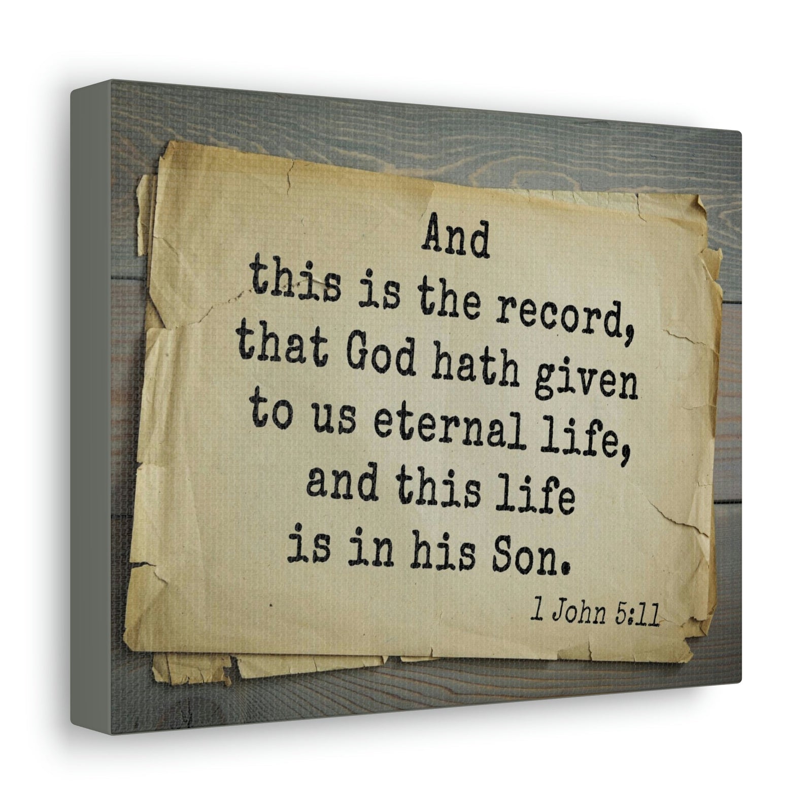 Scripture Walls That God Hath Given 1 John 5:11Bible Verse Canvas Christian Wall Art Bible Verse Print Ready To Hang Unframed-Express Your Love Gifts