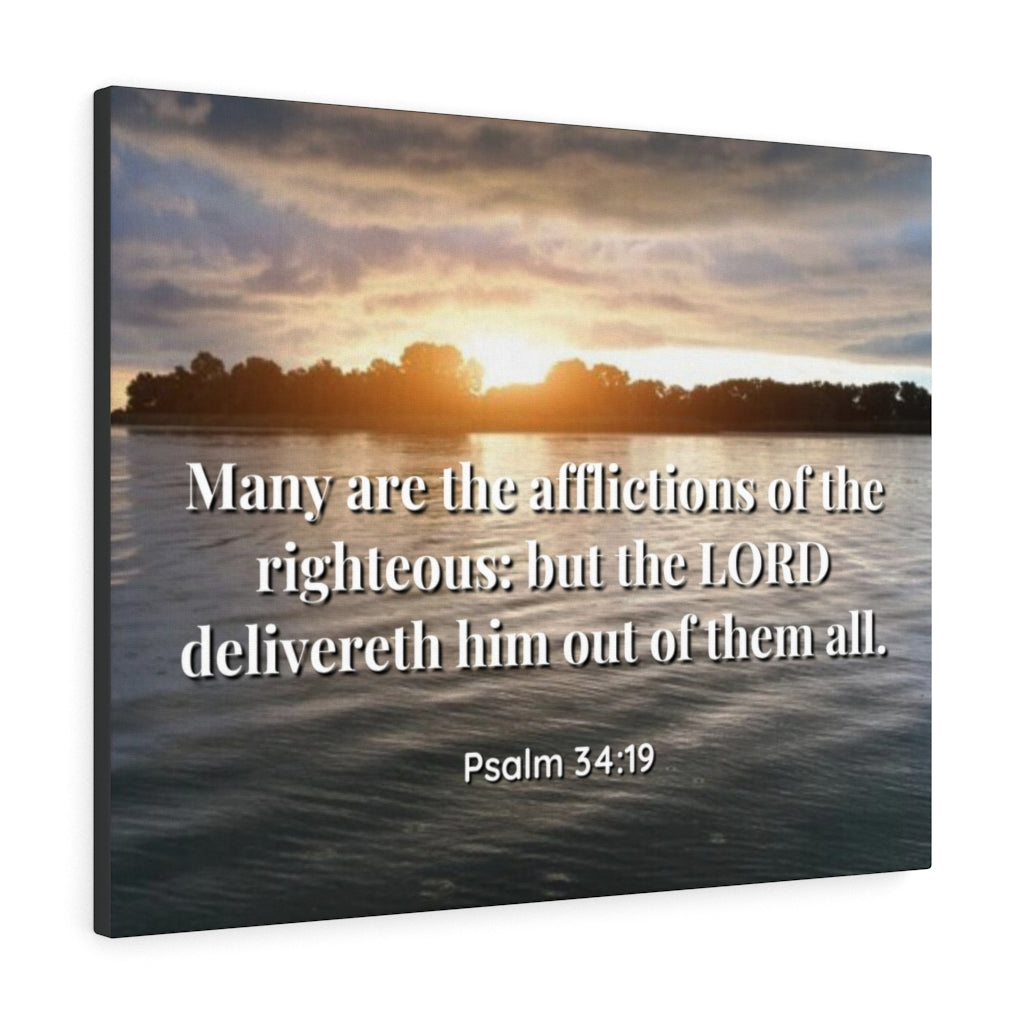 Scripture Walls The Afflictions Psalm 34:19 Bible Verse Canvas Christian Wall Art Ready to Hang Unframed-Express Your Love Gifts