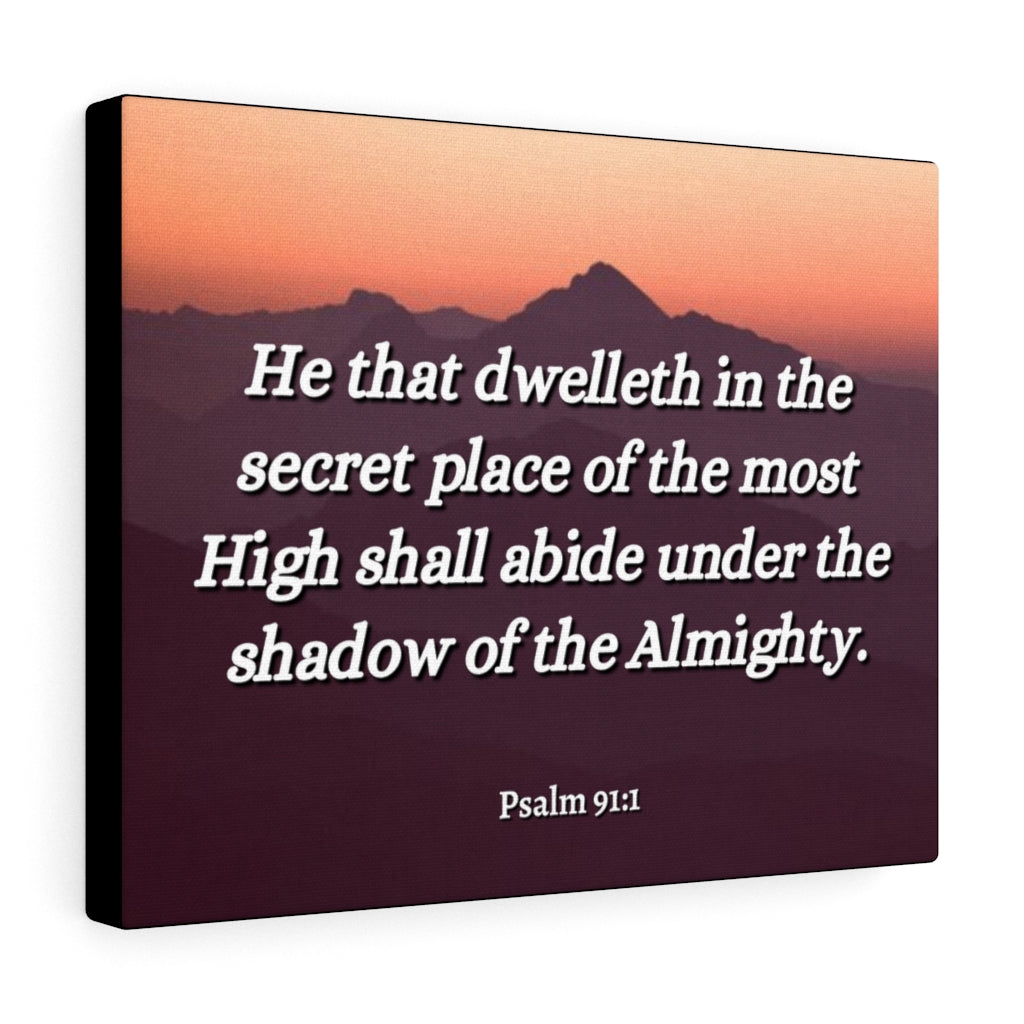 Scripture Walls The Almighty Psalms 91:1 Bible Verse Canvas Christian Wall Art Ready to Hang Unframed-Express Your Love Gifts