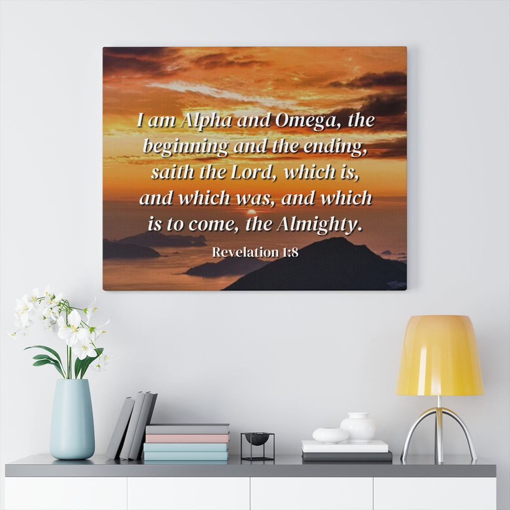 Scripture Walls The Almighty Revelation 1:8 Bible Verse Canvas Christian Wall Art Ready to Hang Unframed-Express Your Love Gifts