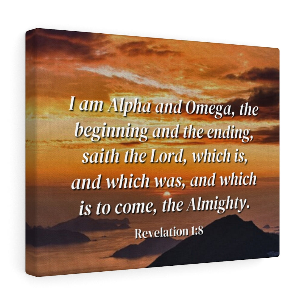 Scripture Walls The Almighty Revelation 1:8 Bible Verse Canvas Christian Wall Art Ready to Hang Unframed-Express Your Love Gifts