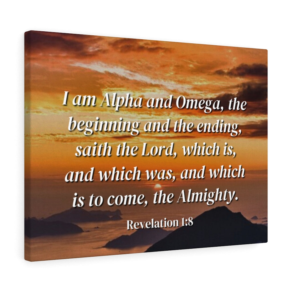 Scripture Walls The Almighty Revelation 1:8 Bible Verse Canvas Christian Wall Art Ready to Hang Unframed-Express Your Love Gifts