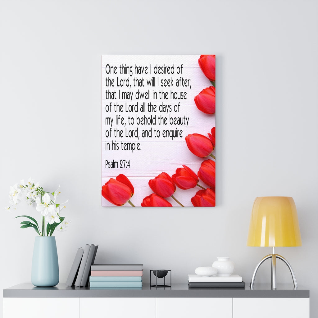 Scripture Walls The Beauty of The Lord Psalm 27:4 Bible Verse Canvas Christian Wall Art Ready to Hang Unframed-Express Your Love Gifts