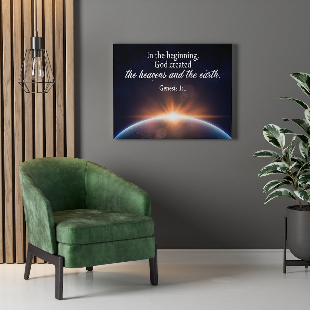 Scripture Walls The Beginning Genesis 1:1-2 Wall Art Christian Home Decor Unframed-Express Your Love Gifts