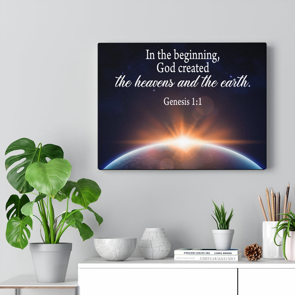 Scripture Walls The Beginning Genesis 1:1-2 Wall Art Christian Home Decor Unframed-Express Your Love Gifts