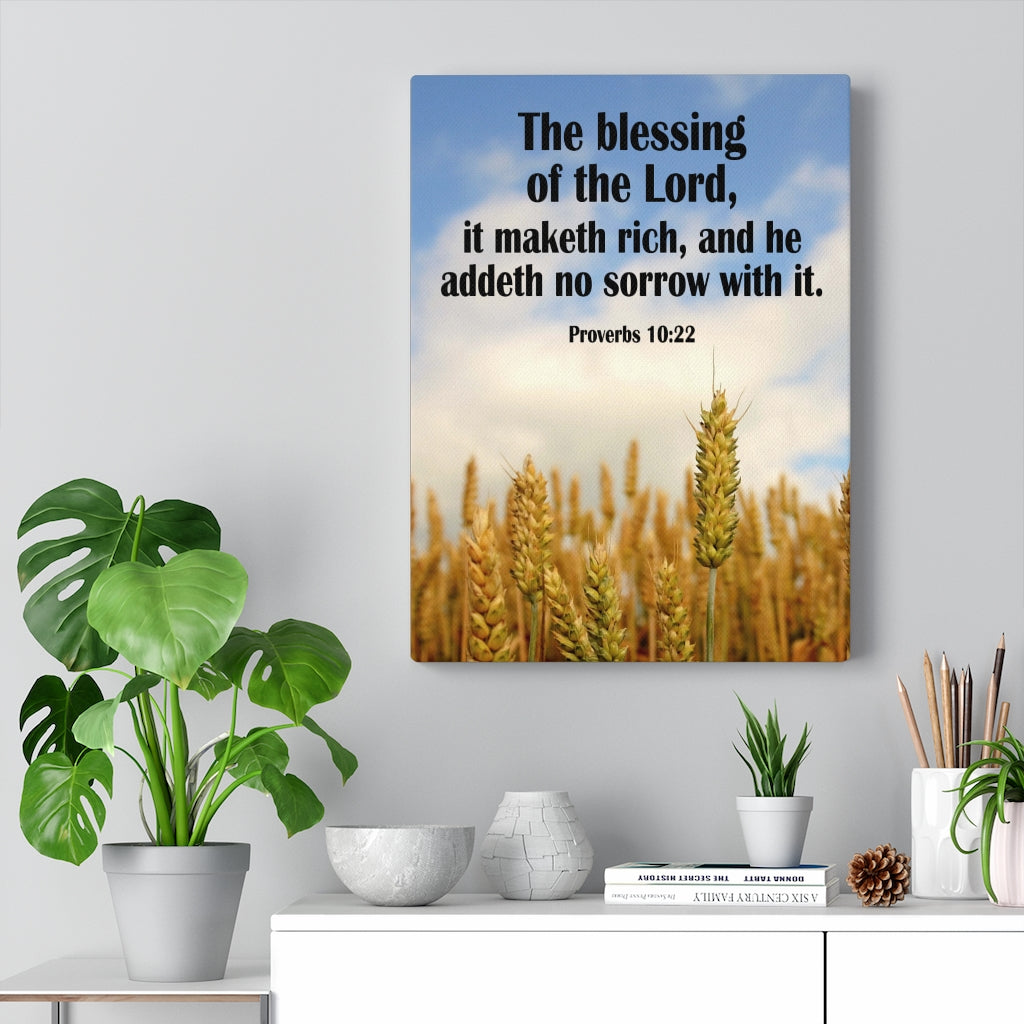 Scripture Walls The Blessing of The Lord Proverbs 10:22 Bible Verse Canvas Christian Wall Art Ready to Hang Unframed-Express Your Love Gifts