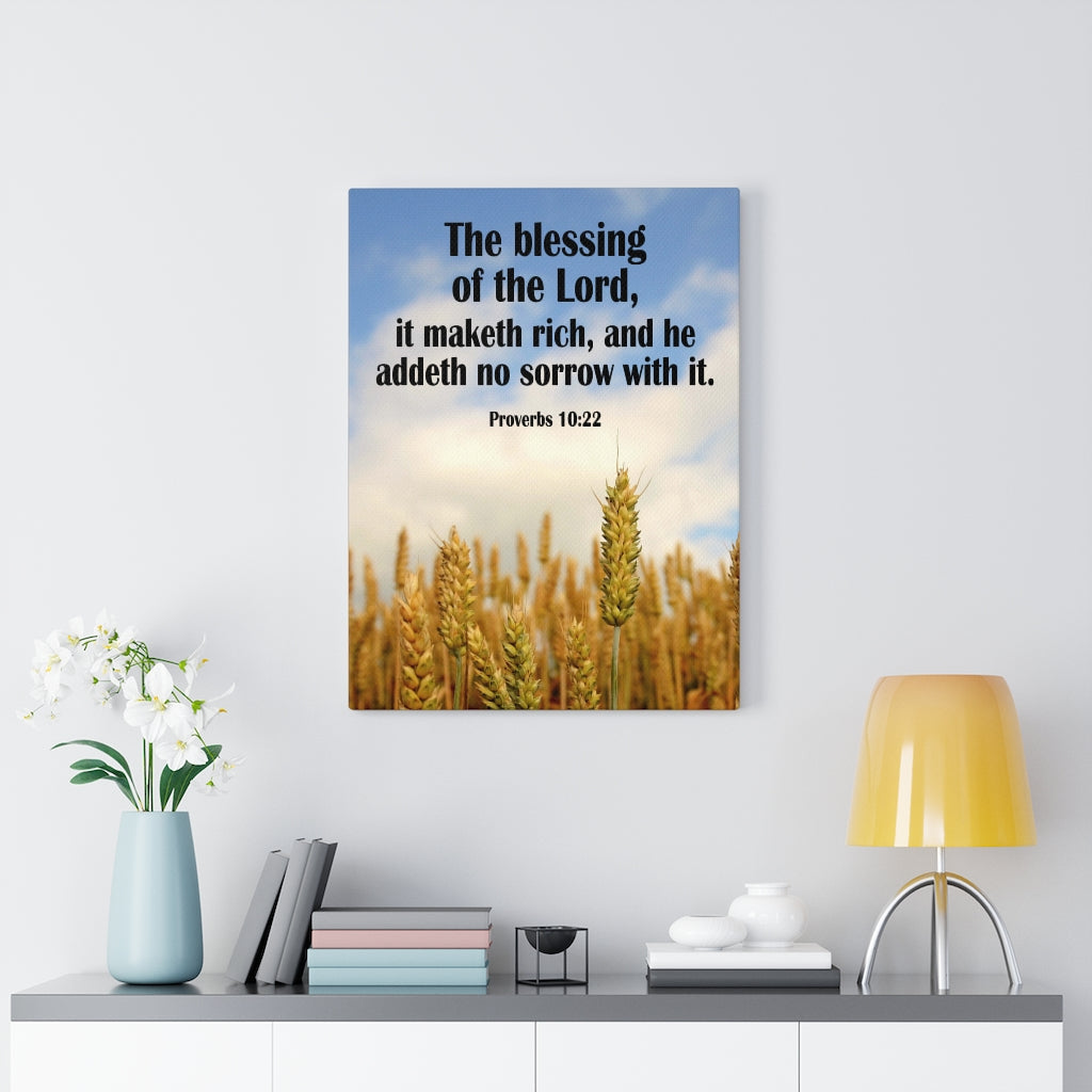 Scripture Walls The Blessing of The Lord Proverbs 10:22 Bible Verse Canvas Christian Wall Art Ready to Hang Unframed-Express Your Love Gifts