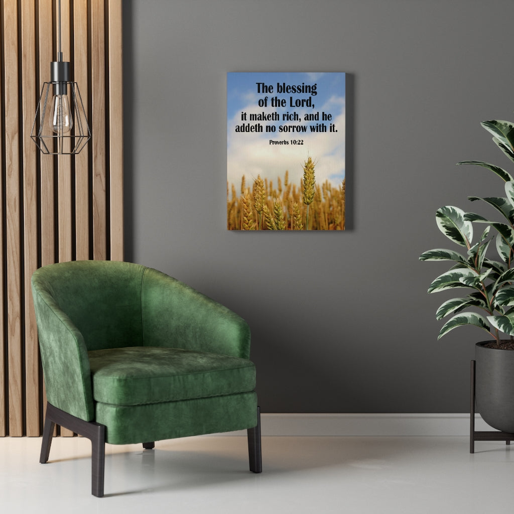Scripture Walls The Blessing of The Lord Proverbs 10:22 Bible Verse Canvas Christian Wall Art Ready to Hang Unframed-Express Your Love Gifts