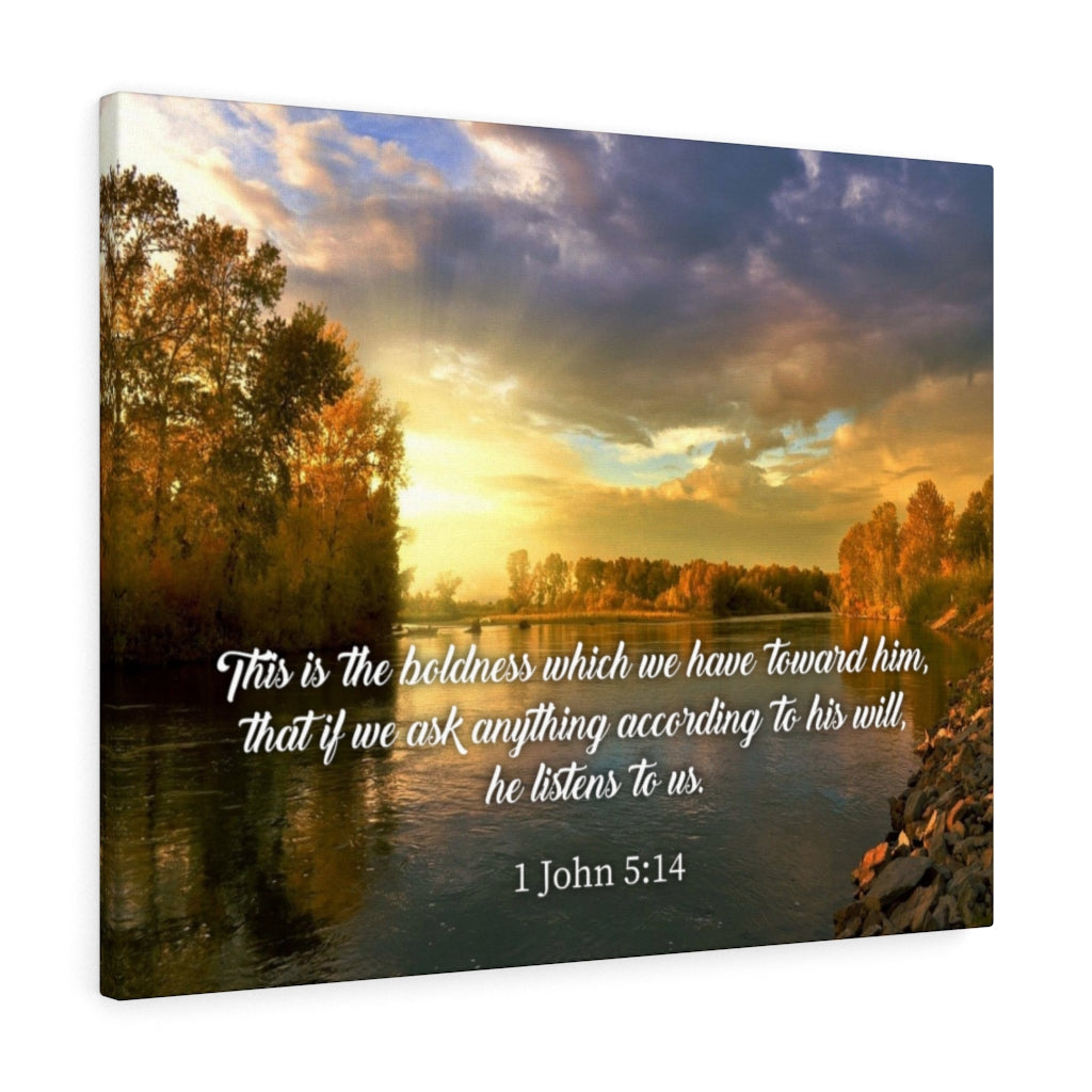 Scripture Walls The Confidence 1 John 5:14 Bible Verse Canvas Christian Wall Art Ready to Hang Unframed-Express Your Love Gifts