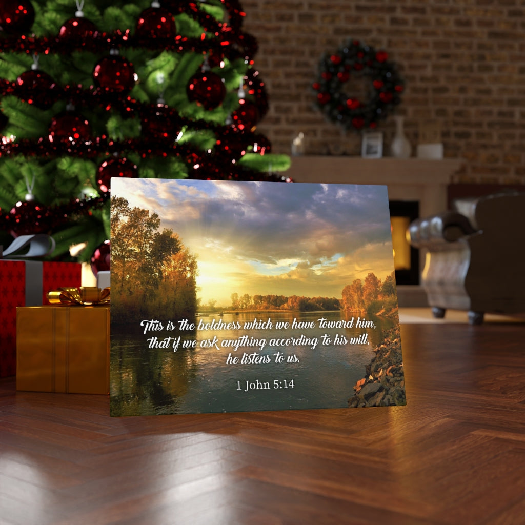 Scripture Walls The Confidence 1 John 5:14 Bible Verse Canvas Christian Wall Art Ready to Hang Unframed-Express Your Love Gifts