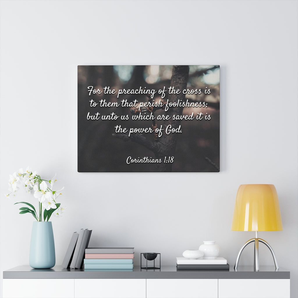 Scripture Walls The Cross 1 Corinthians 1:18 Bible Verse Canvas Christian Wall Art Ready to Hang Unframed-Express Your Love Gifts