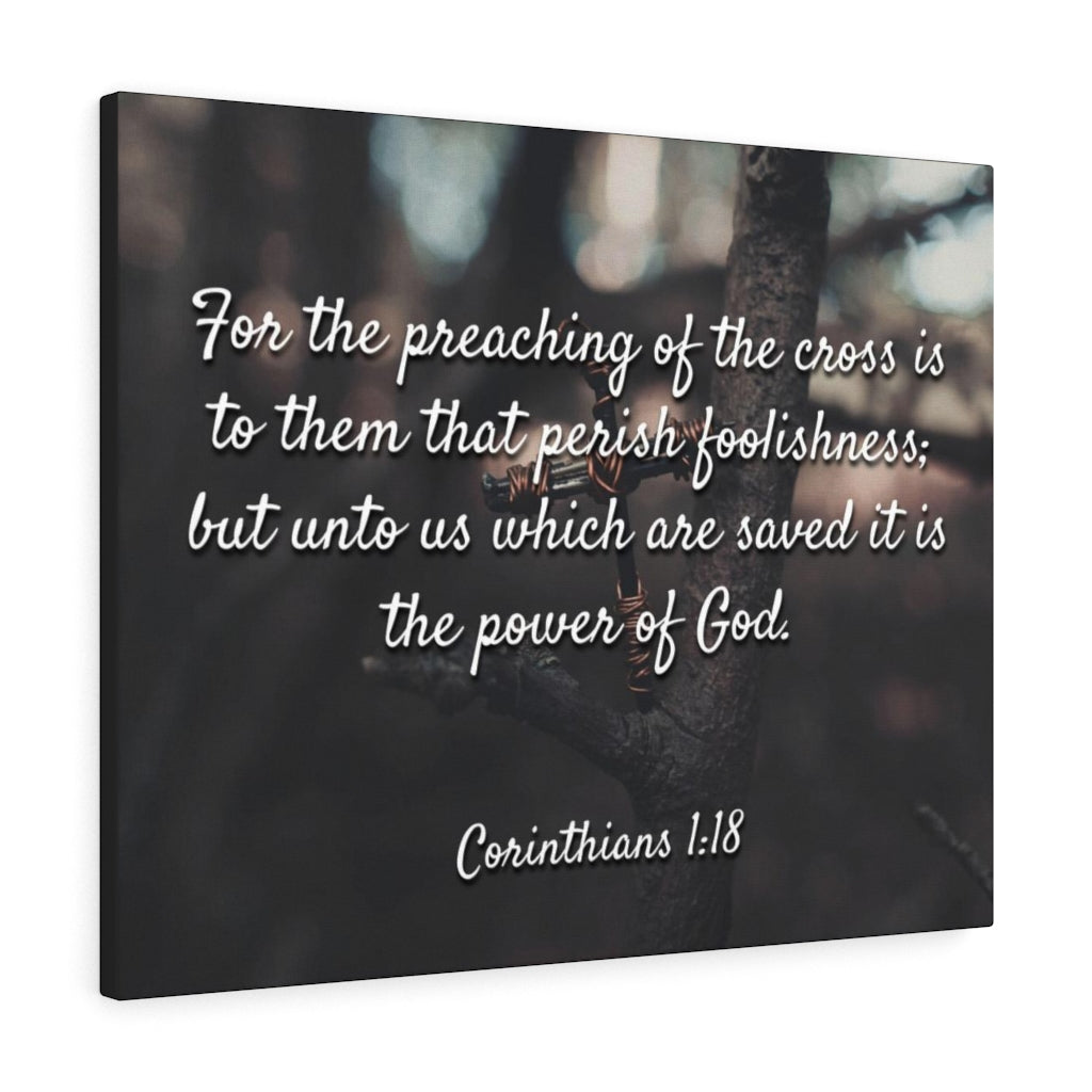 Scripture Walls The Cross 1 Corinthians 1:18 Bible Verse Canvas Christian Wall Art Ready to Hang Unframed-Express Your Love Gifts