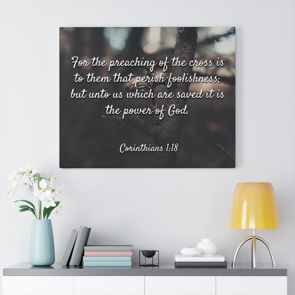 Scripture Walls The Cross 1 Corinthians 1:18 Bible Verse Canvas Christian Wall Art Ready to Hang Unframed-Express Your Love Gifts